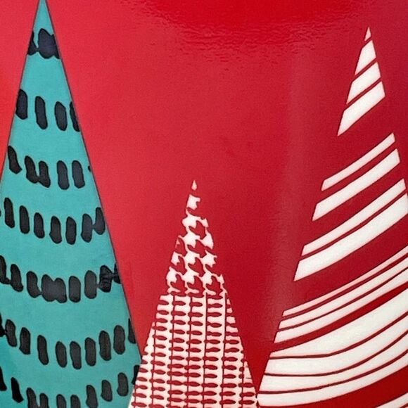 Starbucks 2017 Geometric Plaid Stripe Christmas Holiday Trees Retro Modern Mug - Picture 8 of 11